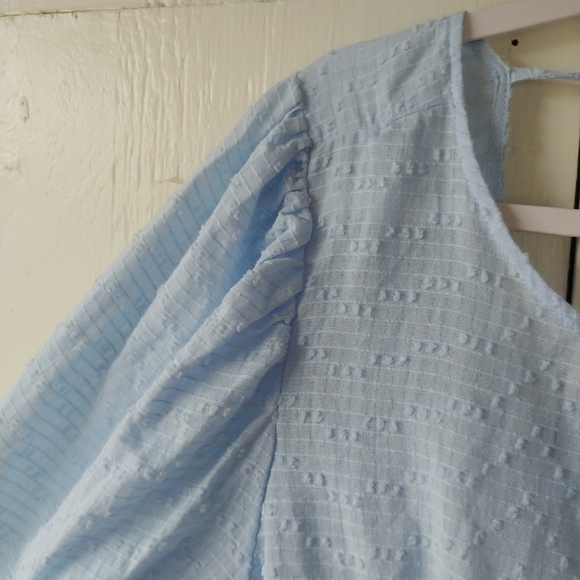 Eloquii Long Sleeve Swiss Dot Baby Doll Tiered Dress SZ 18 - Picture 5 of 14